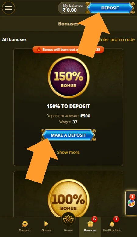 bollywood casino deposit