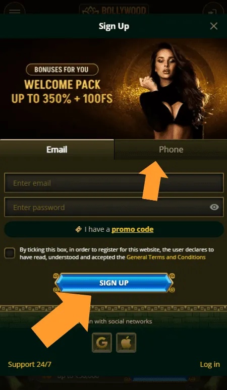 bollywood casino sign up